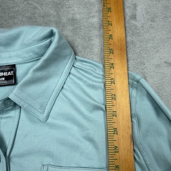 32 Degrees Heat Womens Long Sleeve Button-Up Shirt Large Green d0466 - Picture 5 of 9